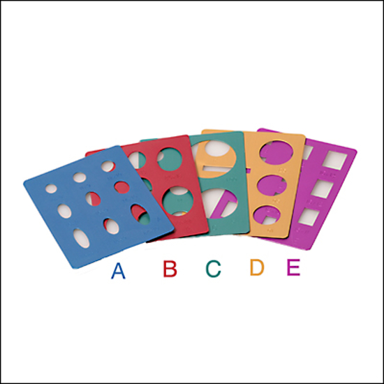 Afbeelding van Lortemp sjablonen voor edelsteenvormen. Set van 5 (08810549010)